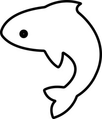 Fototapeta premium Fish icon.Fish skeleton icon silhouette, fishbone silhouette swimming vector illustration, skeleton of fish vector silhouette icon design on white background.food illustration sign collection.