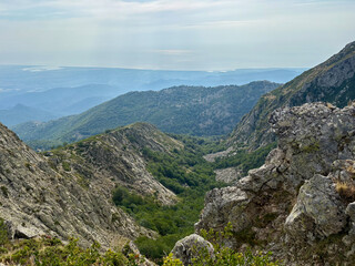 Fototapeta premium Paysage montagneux sur le GR20 Sud entre Prati et Usciolu