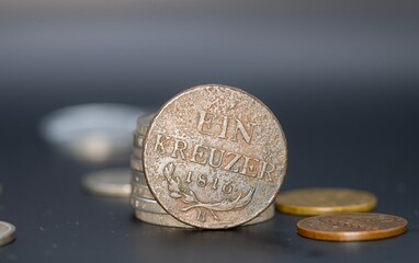 Close-up of 1816 Ein Kreuzer Coin