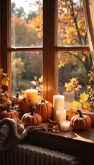 Cozy Autumn Still Life by Window