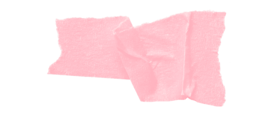 Separate pink torn paper tape on transparent background