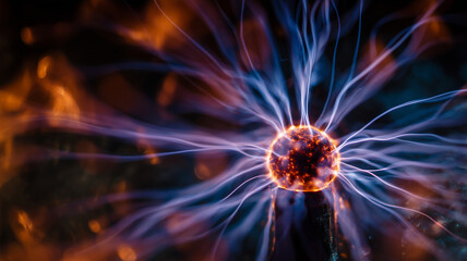 Plasma ball with electric arcs