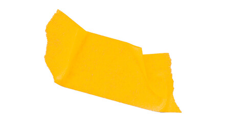 Yellow torn paper tape isolated on transparent background
