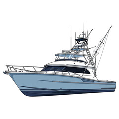 Naklejka premium boat fishing illustration logo vector image t shirt