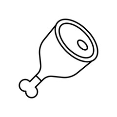 Meat Protein Line Icon: Food and Cooking Ingredient