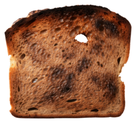 PNG Bread with hard burnt food white background sourdough.