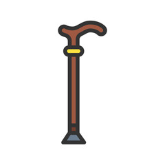 Walking Stick icon vector image. Suitable for mobile apps, web apps and print media.