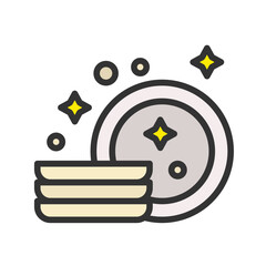 Washing Dishes icon vector image. Suitable for mobile apps, web apps and print media.