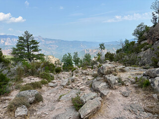 Paysage sur la dernière étape du GR20 entre Paliri et Conca