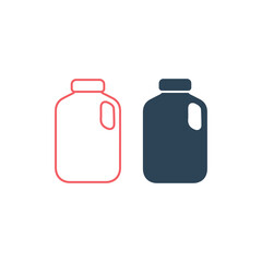 Gallons bottle vector illustration icons set