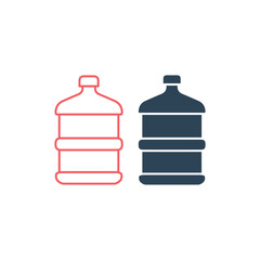 Fototapeta premium Gallons bottle vector illustration icons set