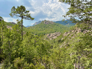 Paysage sur la dernière étape du GR20 entre Paliri et Conca