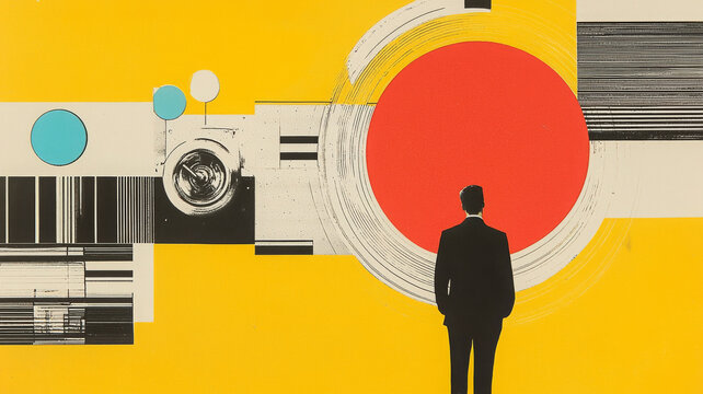 Man feels sense of wonder observing geometric shapes