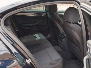 Modern Car Interior Rear Seats View