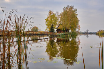 Tranquil Island Cabin in Autumn