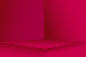 Obraz premium 3d product display background - Empty room interior design or magenta pedestal display on vivid background - Blank stand for showing product. 3D rendering