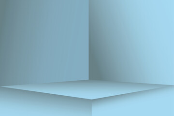 Fototapeta premium 3d product display background - Empty room interior design or light cyan pedestal display on vivid background - Blank stand for showing product. 3D rendering