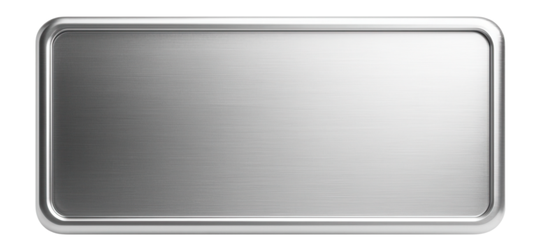 Elegant silver empty nameplate.