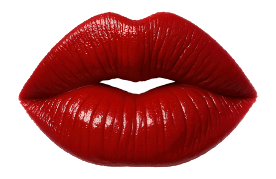 Red lipstick kiss imprint on.
