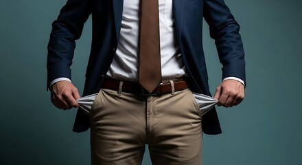 Man showing empty pockets