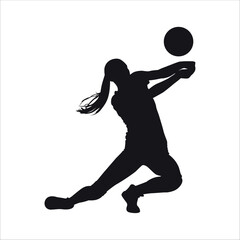 Volleyball girl player silhouette