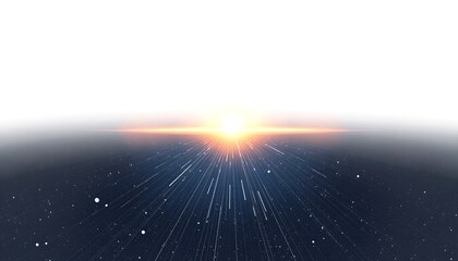 Bright golden sunlight radiating upwards from a dark, mysterious base. Light beams spread dramatically