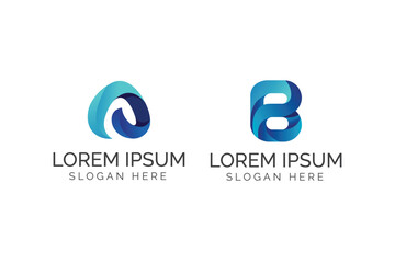 Fototapeta premium Modern Letter A Ribbon Logo, 3D Gradient Abstract Vector Design for Branding.