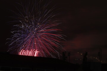 Fireworks exhibition at night