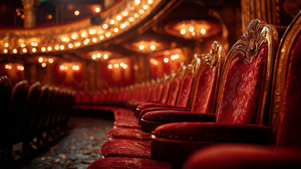 Theater seating row with ornate details