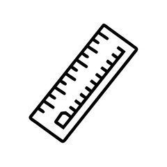 Fototapeta premium Outline icon of a standard ruler used in construction, engineering, architecture, and DIY measuring projects. 