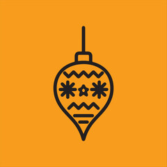 Festive black and white Christmas ornaments vector illustration