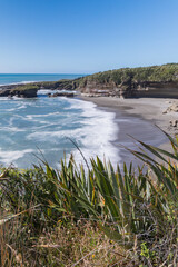 ニュージーランド　ウェスト・コースト地方、プナカイキ近郊のトルーマン・トラックのビーチ
