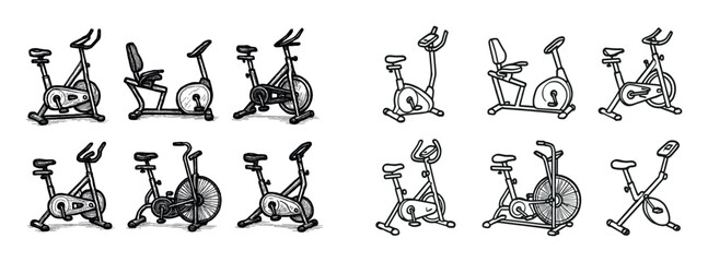 Fitness Bike Icons