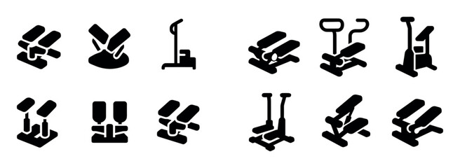 Fitness Stepper Icon Set