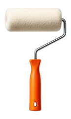3D render of a paint roller with orange handle.
