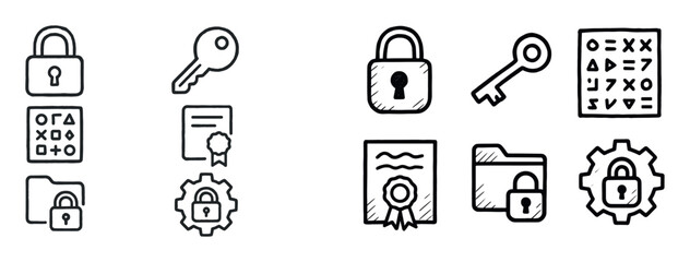 Cybersecurity Sketch Icons