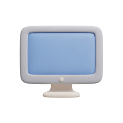 Retro computer monitor isolated on transparent background