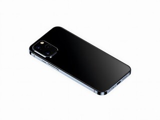 Modern Smartphone Back View Isolated White Background Gadget Showcase