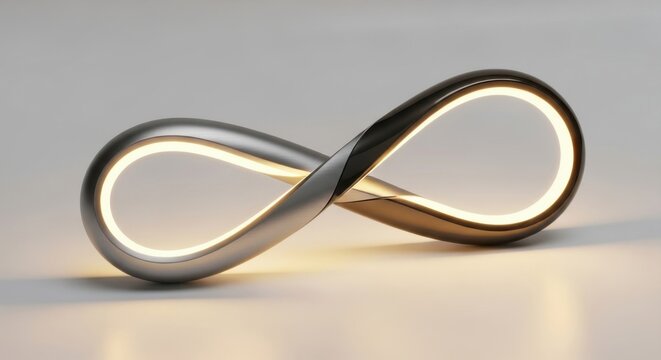 Modern infinity symbol lamp with sleek metallic finish and soft illumination