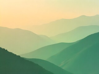 Fototapeta premium Harmonious Layers of Misty Mountains A Serene Landscape of Tranquility and Depth