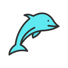 Dolphin icon vector image. Suitable for mobile apps, web apps and print media.