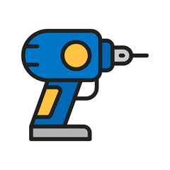 Drill icon vector image. Suitable for mobile apps, web apps and print media.