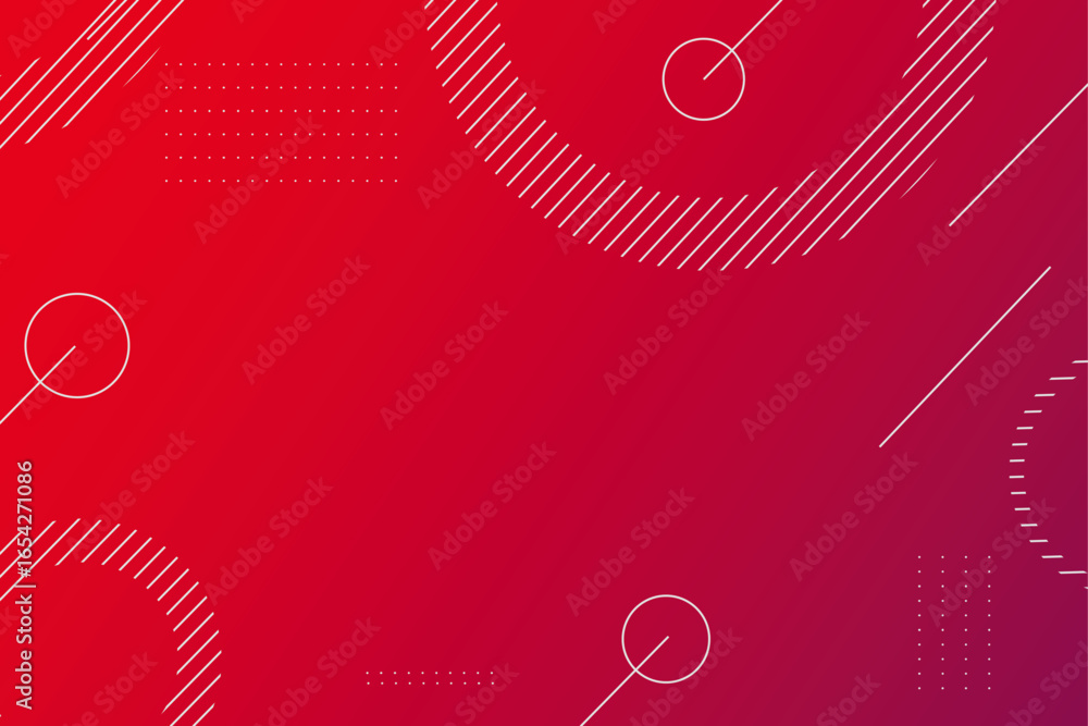 Aufkleber red and crimson gradient geometric shape background - abstract stripes line with circular shape and 