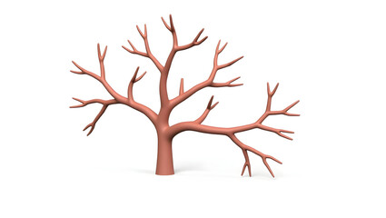 Anatomy & Physiology A 3D model of the tracheobronchial tree, isolated on white, showing branching generations for anesthesia, bronchoscopy, and airway management
