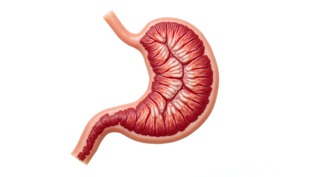 Anatomy & Physiology A cross-section of pancreas, isolated on white, showing islets of Langerhans, ducts, and exocrine tissue for endocrine and digestive  (4)