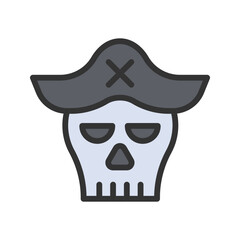 Pirate Skull I icon vector image. Suitable for mobile apps, web apps and print media.