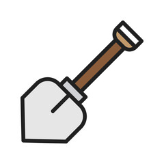 Shovel icon vector image. Suitable for mobile apps, web apps and print media.