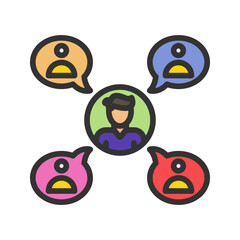 Sociable icon vector image. Suitable for mobile apps, web apps and print media.