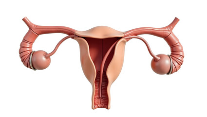 Anatomy & Physiology A labeled model of the ureter, isolated on white, showing muscular layers and peristalsis for urinary anatomy, urology training (2)