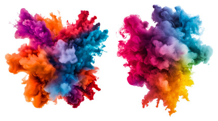 Fototapeta premium Multicolor Smoke Explosion Set Isolated for Creative Projects
